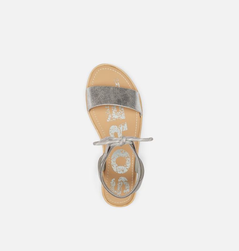 Sorel Kadın Ella™ Ankle Lace Flat - Sandalet Gri - 285-KBTUWR